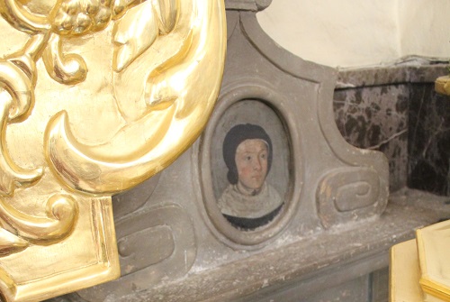 Nagrobek Katarzyny Kuklińskiej, z jej podobinzą, znajdujący się w kościele św. Zygmunta w Szydłowcu