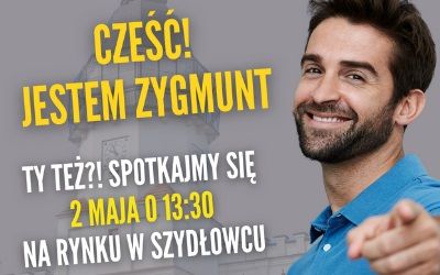DUZY napis "Cześć jestem Zygmunt"
