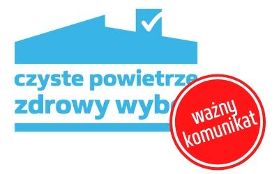 Czyste powietrze i napis Uwaga